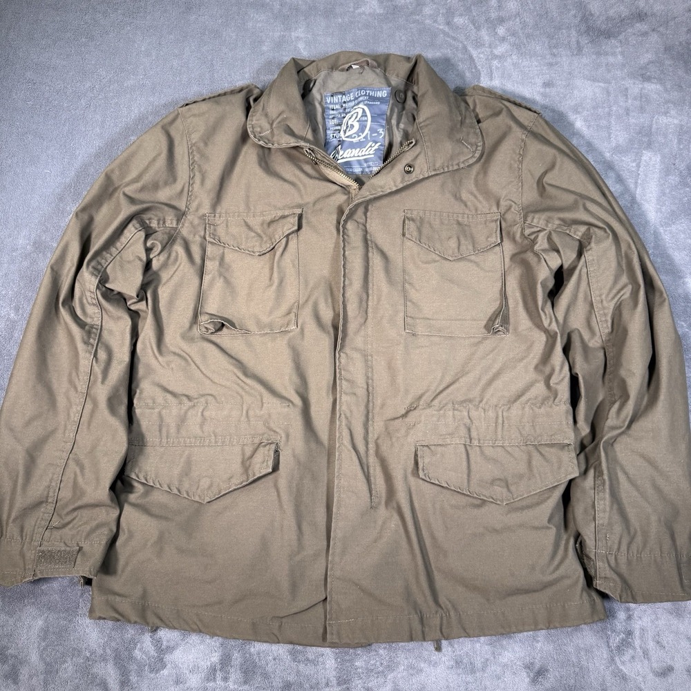 Brandit Jacket Men's Large Olive Green M65 Field Military Style Coat